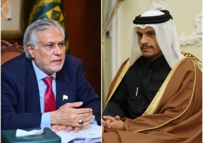 Qatari PM praises Pakistan’s role in Middle East peace during call with FM Dar