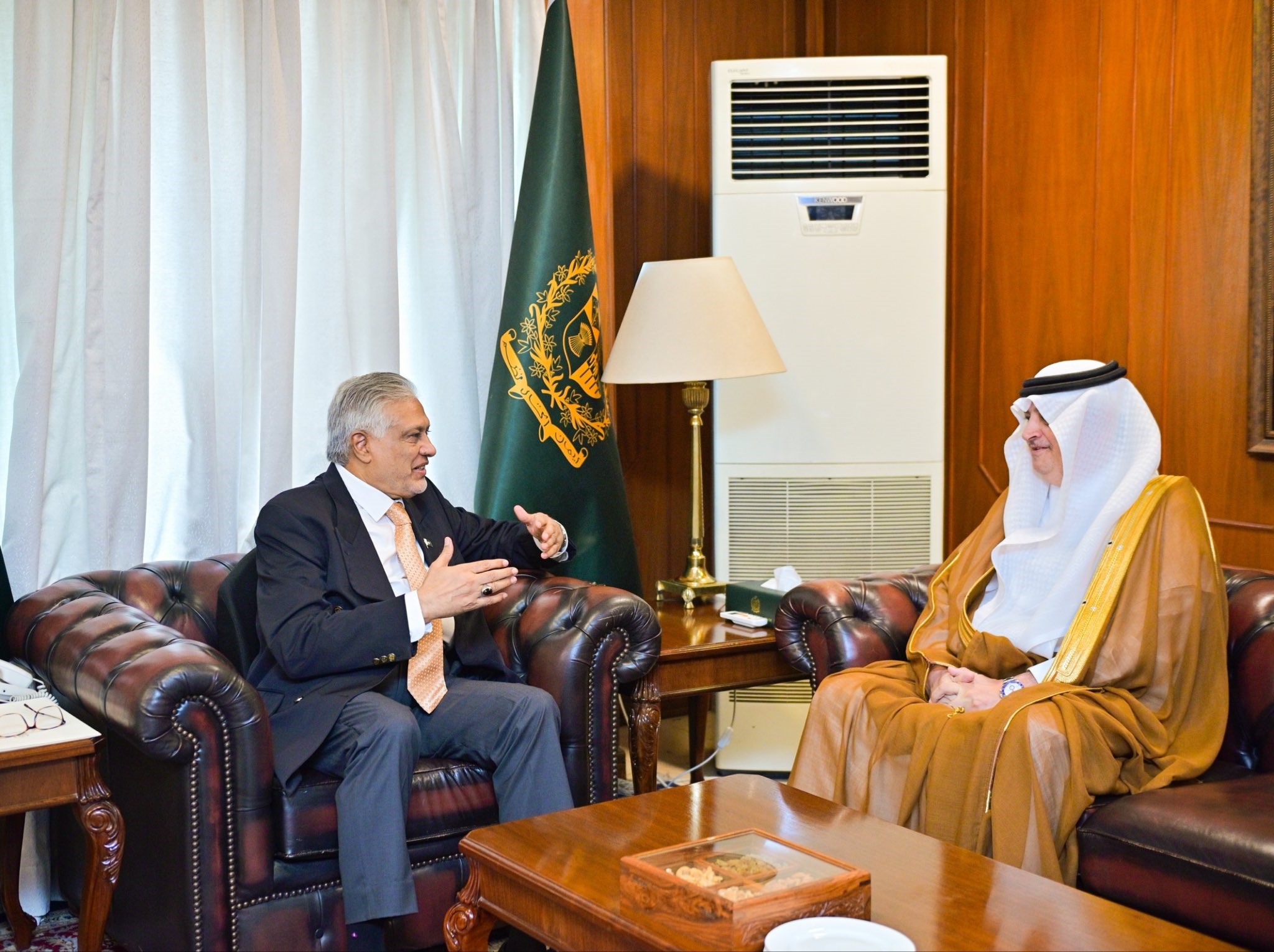 Dar, Saudi envoy review regional situation, reaffirm push for diplomacy and peace