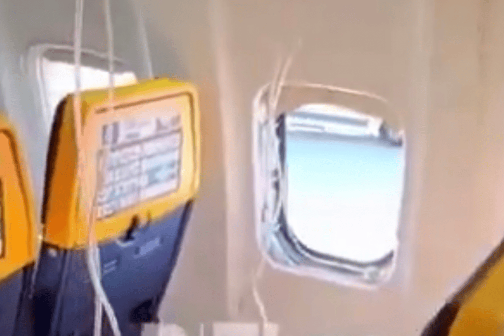 Ryanair passenger nearly pulled through broken window during flight