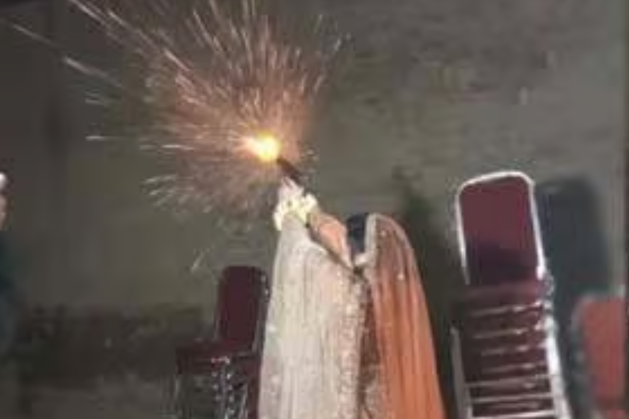 Bride starts shooting at wedding, groom runs away mid chaos
