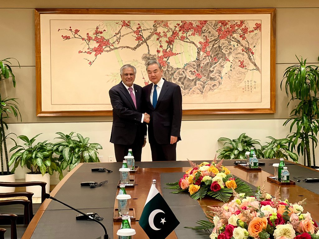China praises Pakistan's peace diplomacy as Wang Yi meets Dar