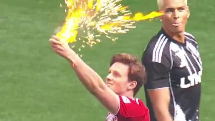 VIDEO: FIFA's court jester Max Fosh strikes again, sets yellow card on fire