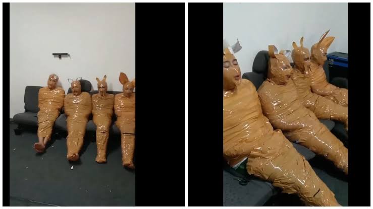 VIDEO: Homeowner catches burglars and turns them into duct-tape bunnies