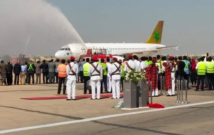 First AirSial airplane lands at Sialkot airport
