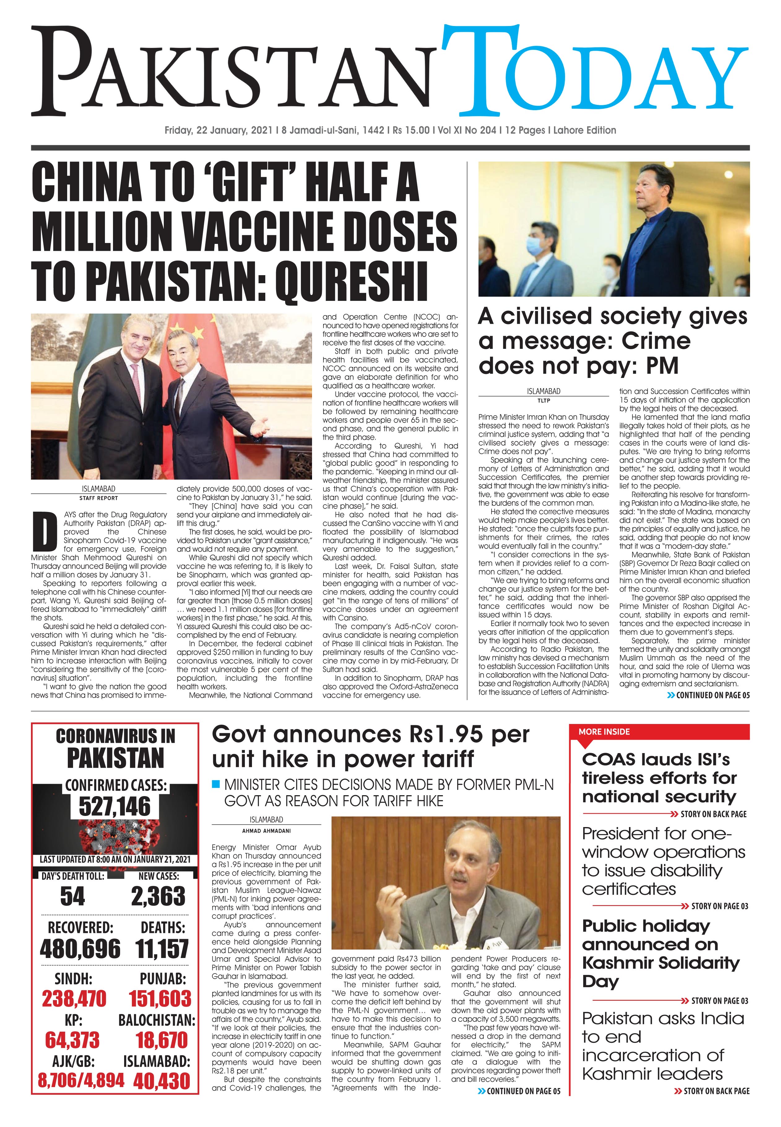 Epaper – January 22 KHI 2021