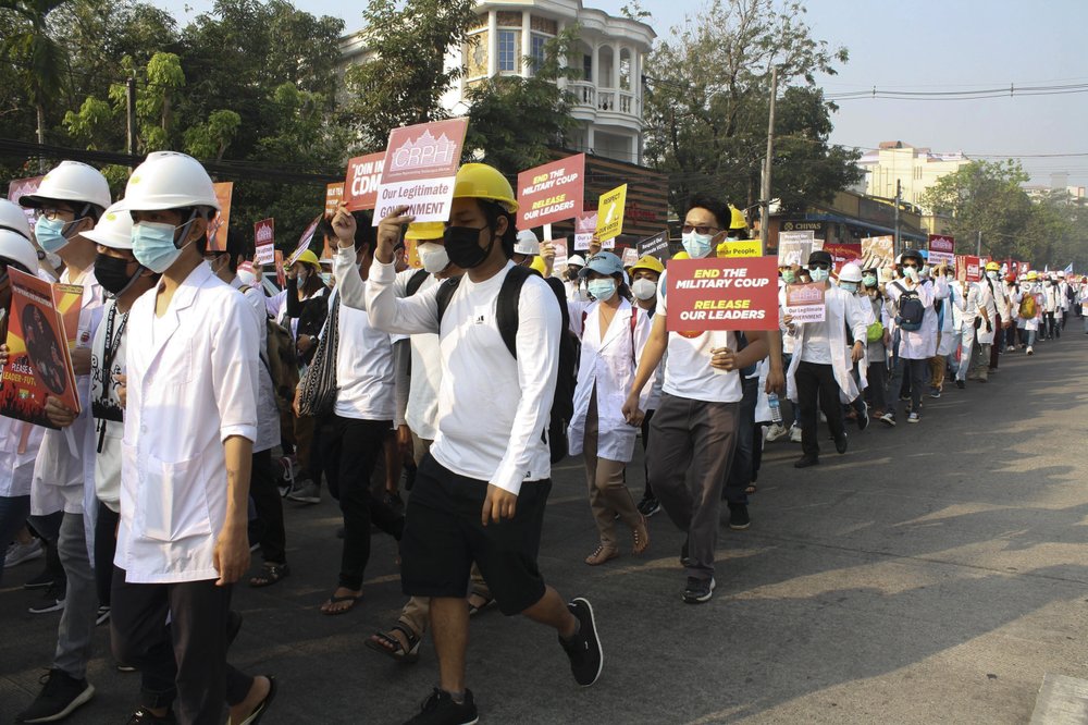 Scores arrested as Myanmar police disperse anti-coup rally