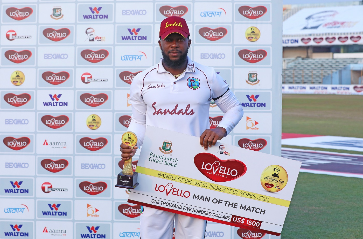 Mayers makes 210 on debut as Windies seal remarkable win