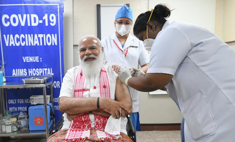 Modi takes home-grown vaccine as India widens immunisation drive