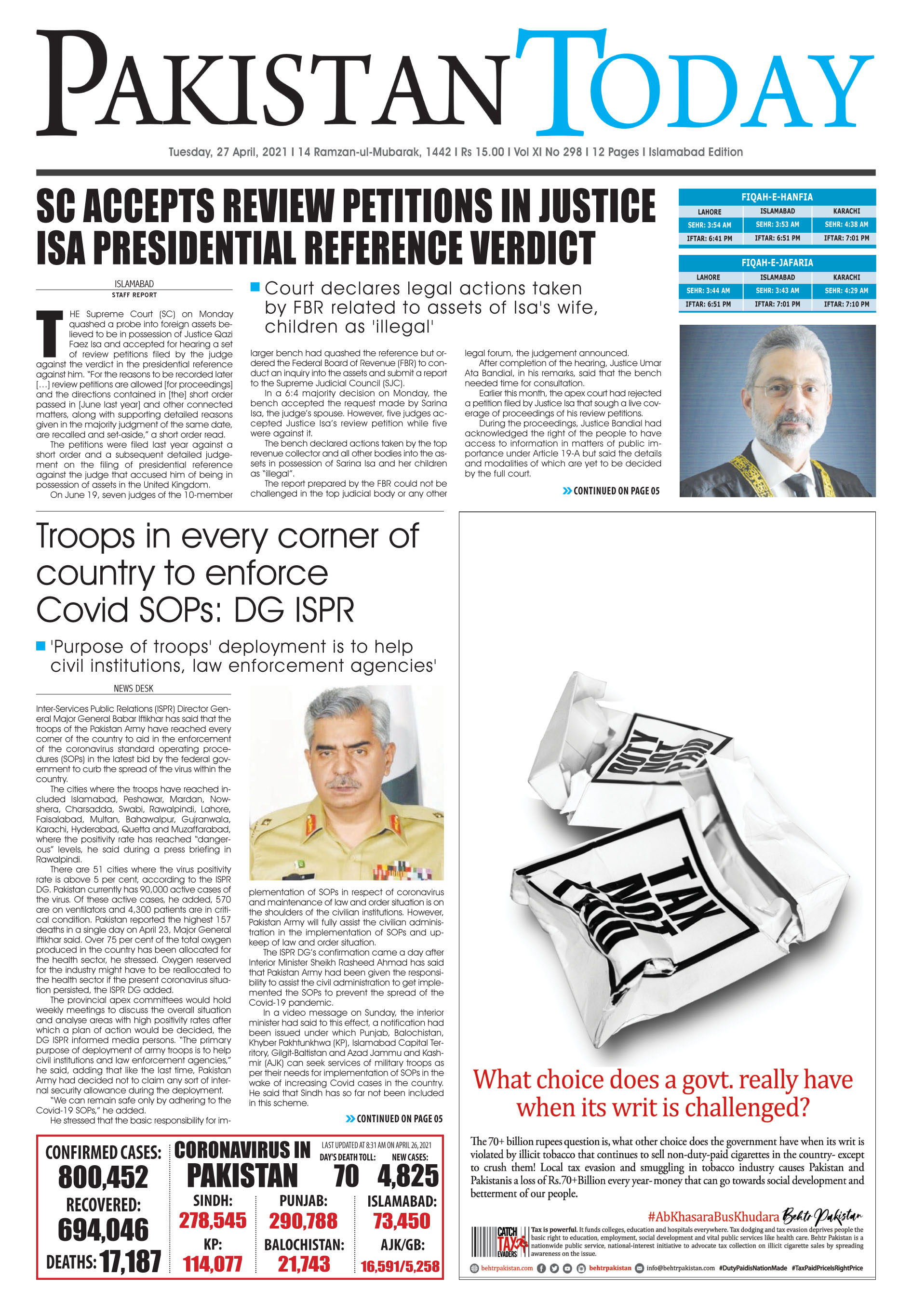 Epaper – April 27 ISB 2021