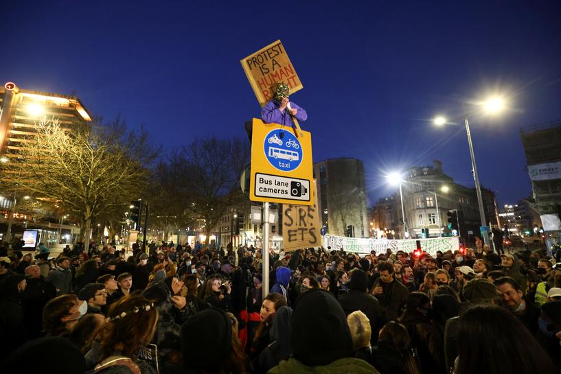 Scuffles in London as thousands join 'kill the bill' rallies across Britain