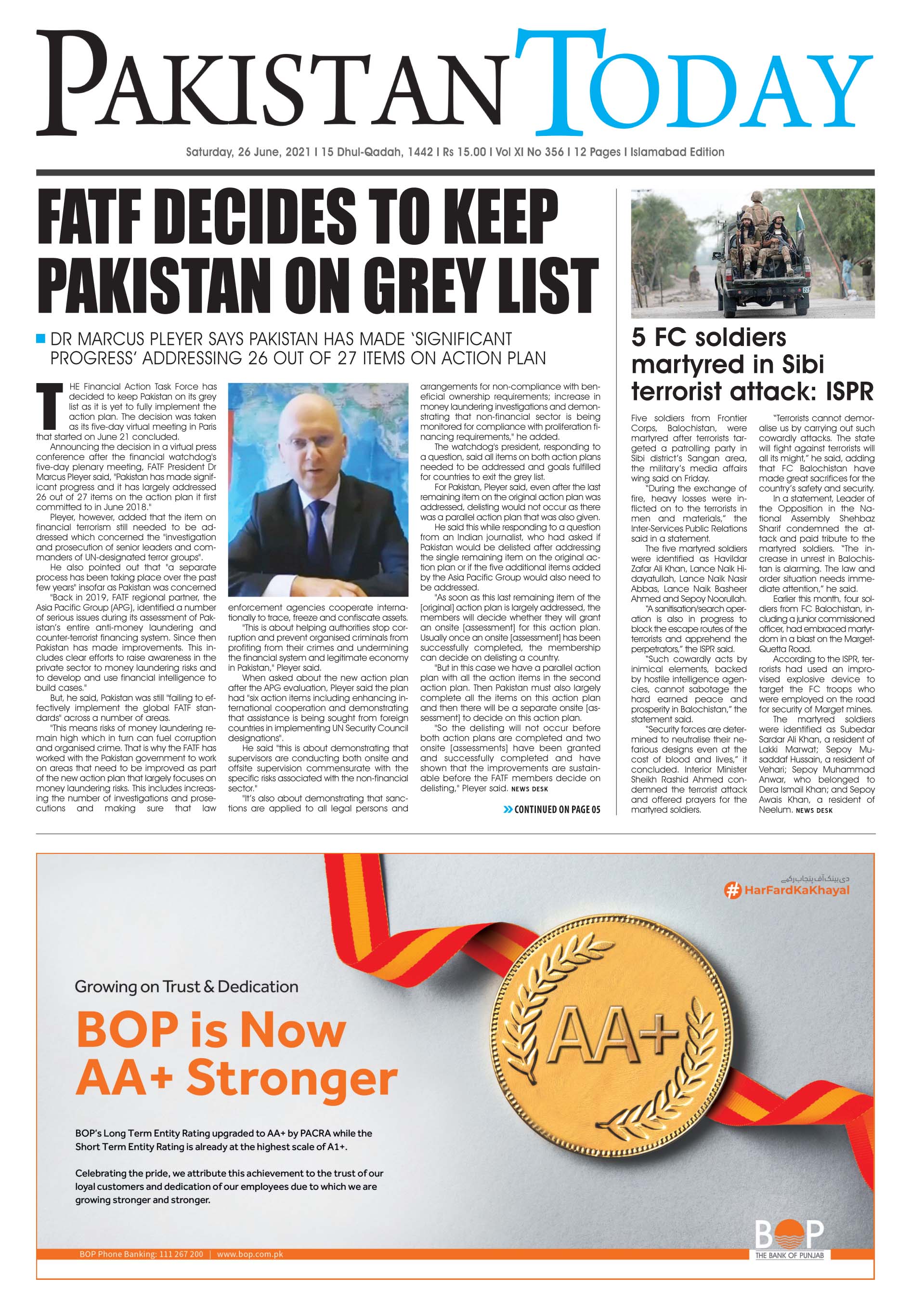 Epaper – June 26 ISB 2021