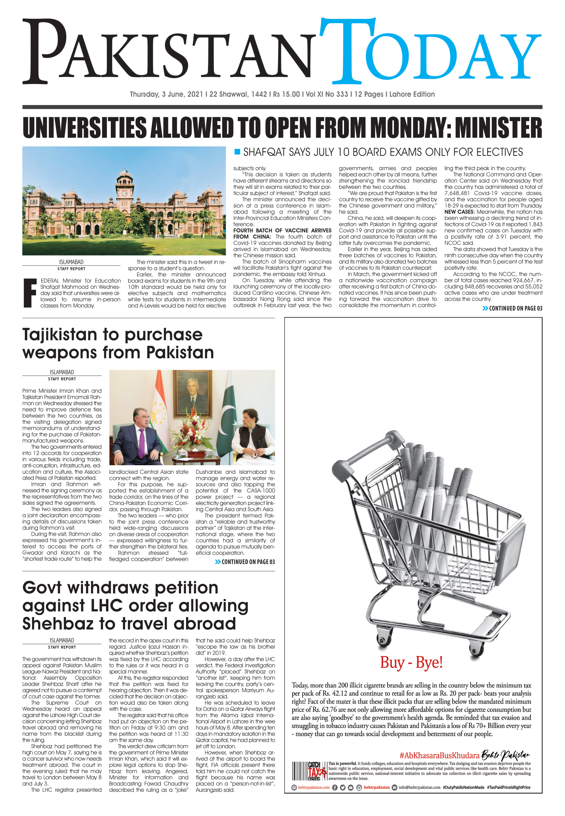 Epaper – June 3 LHR 2021