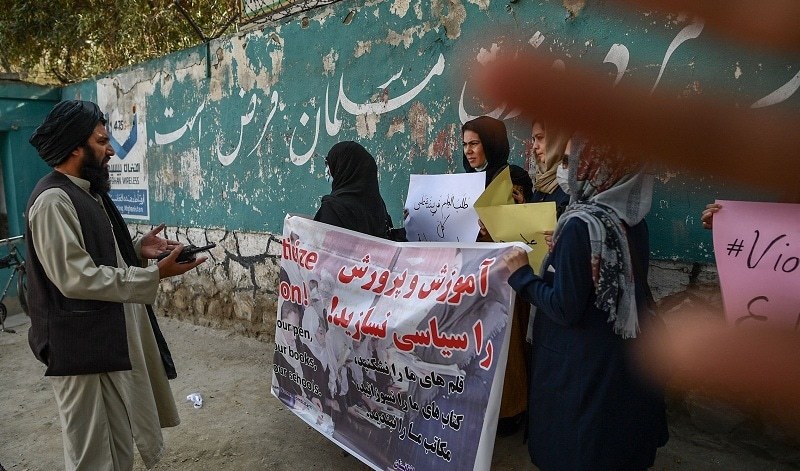 Taliban disperse women protesters with gunfire in Kabul