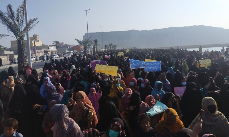 Gwadar women protest for rights, end to 'illegal trawler fishing'
