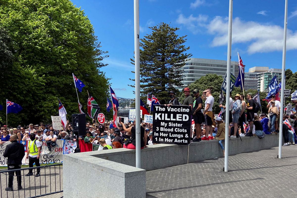 Thousands protest in New Zealand against Covid-19 rules
