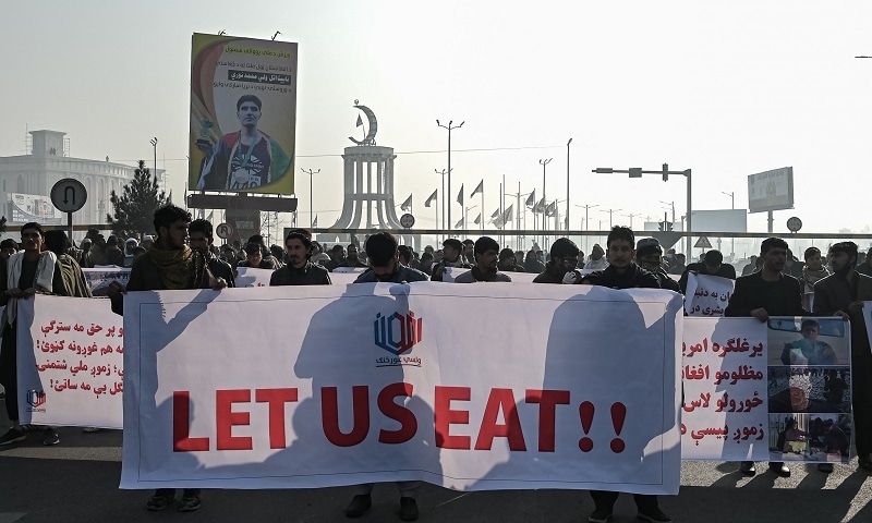Taliban allow protest calling for Afghan assets to be released