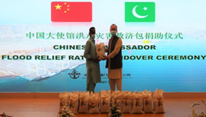 Chinese embassy distributes flood relief goods among affected Gwadar families