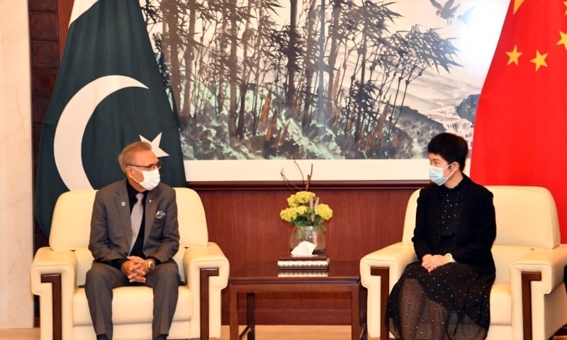 President Alvi visits Chinese embassy, expresses condolences over KU attack