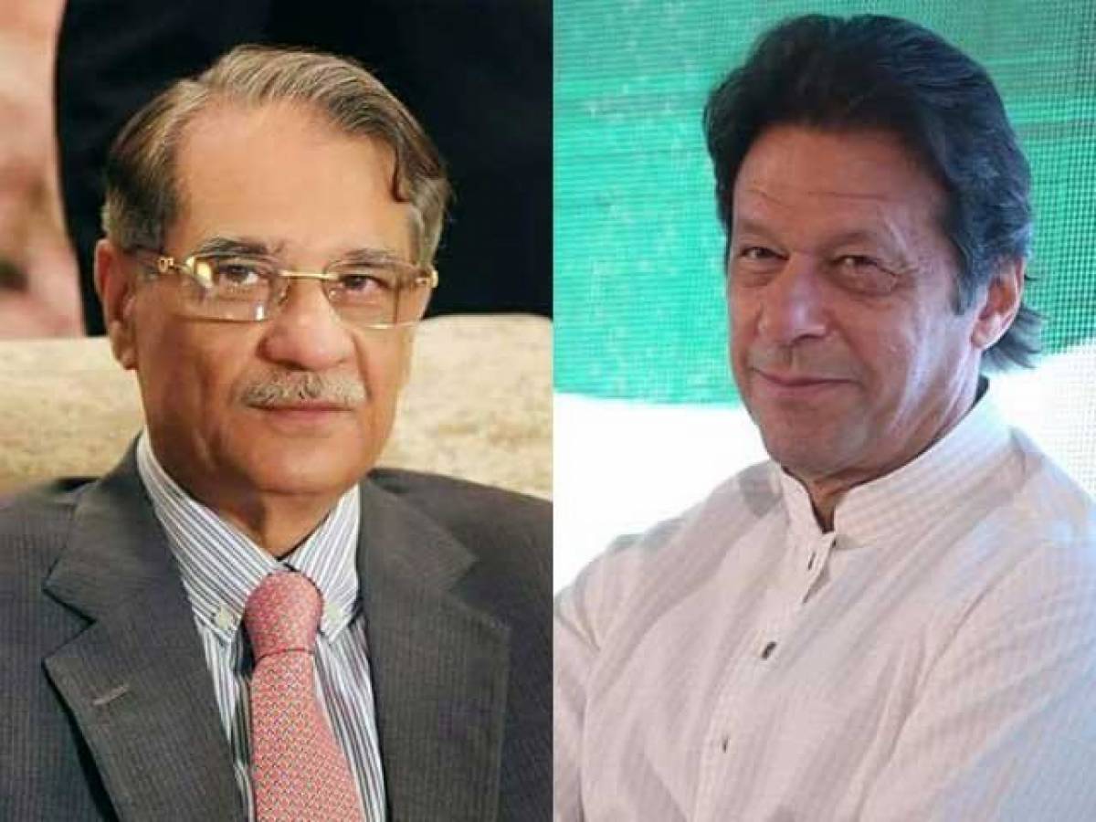 Imran Khan meets former CJP Saqib Nisar in Lahore