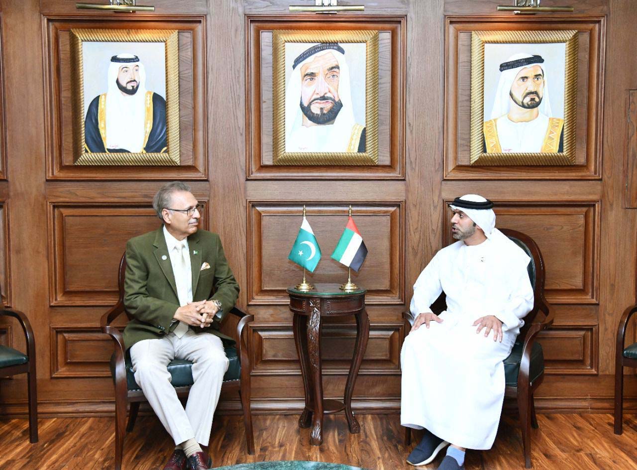 Alvi visits UAE embassy, condoles death of president al-Nahyan