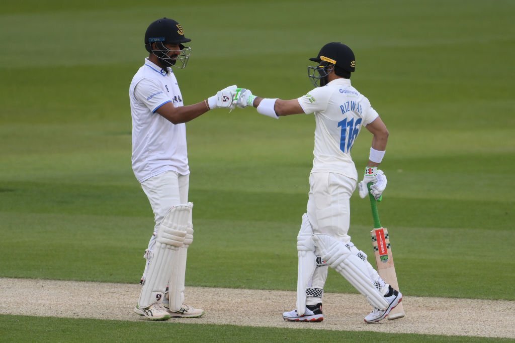 Rizwan, India's Pujara share Sussex century stand