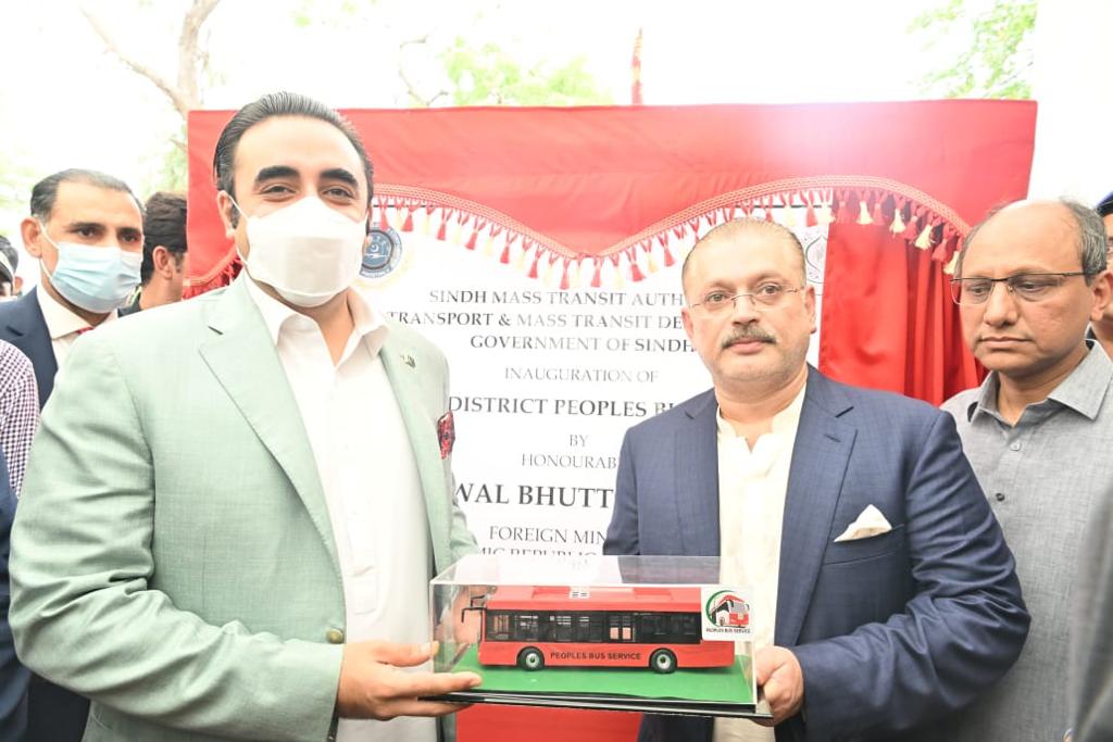Bilawal inaugurates intra-district bus service