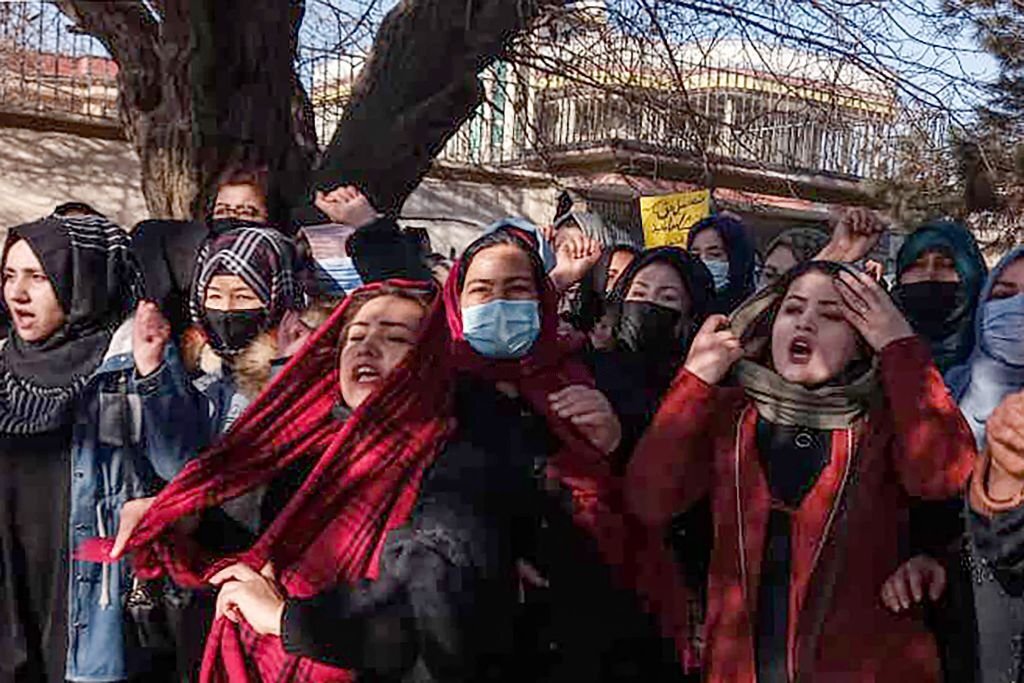 Afghan women stage street protest against university ban