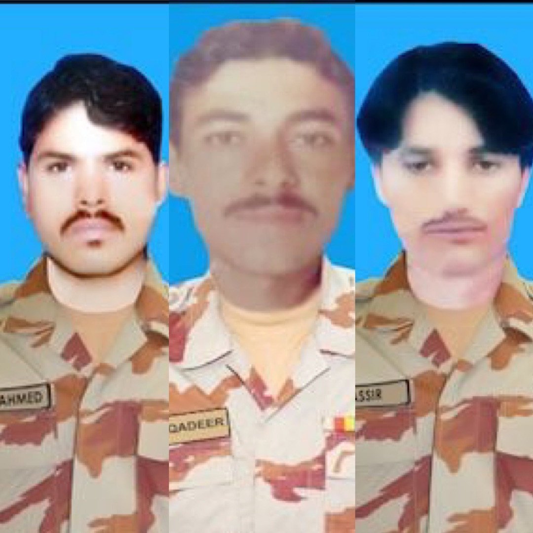 Three soldiers martyred in exchange of fire with terrorists in Balochistan