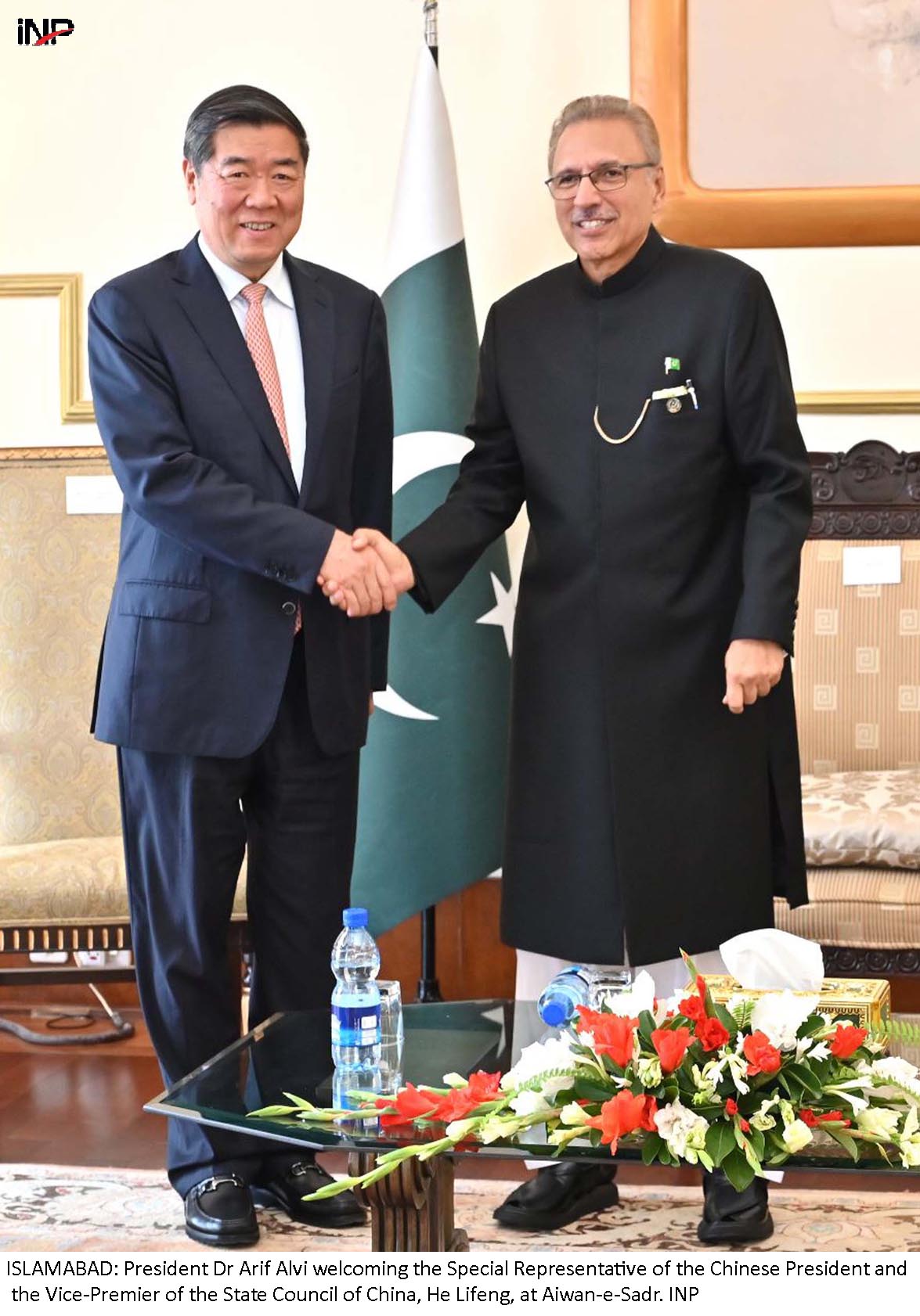 Alvi calls for Sino-Pak cooperation in agriculture, IT, transport, textile sectors