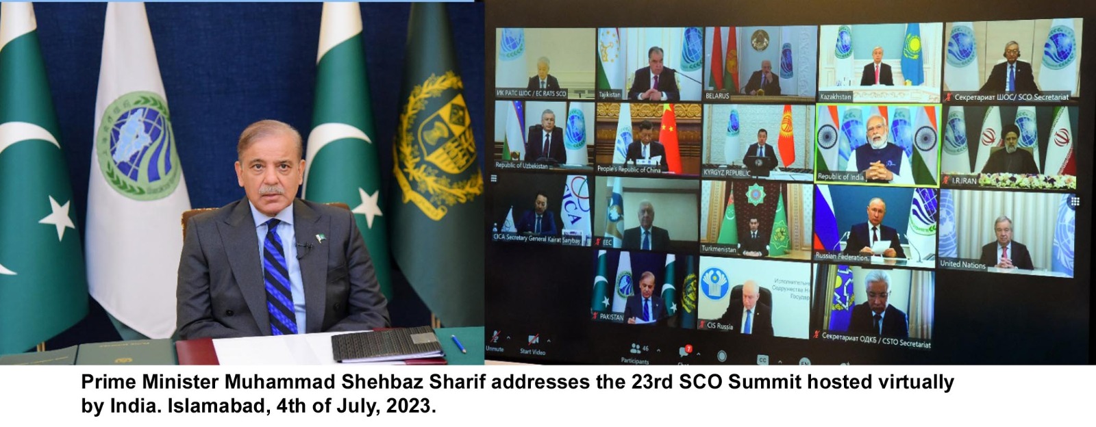Sharif urges SCO to fight terrorism, recession
