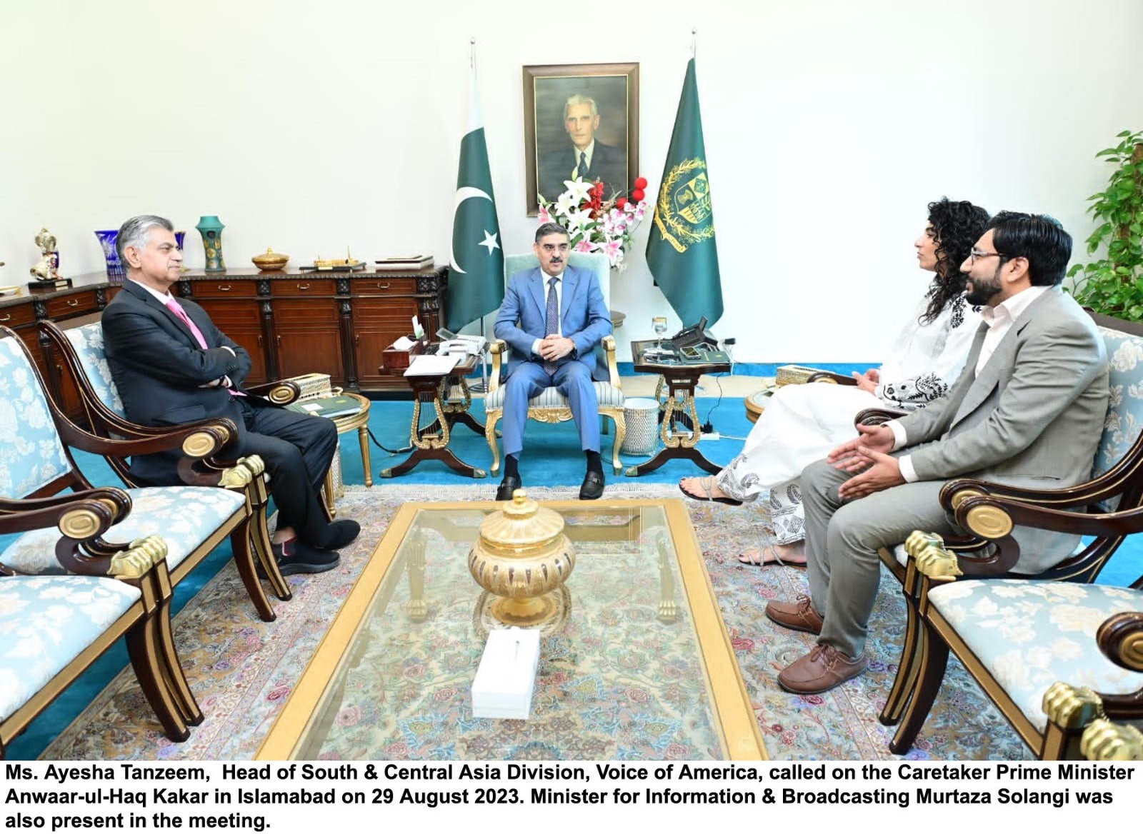 VOA Chief South, Central Asia calls on PM Kakar