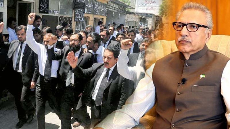 PTI urges President to give polls date as black coats observe strike tomorrow