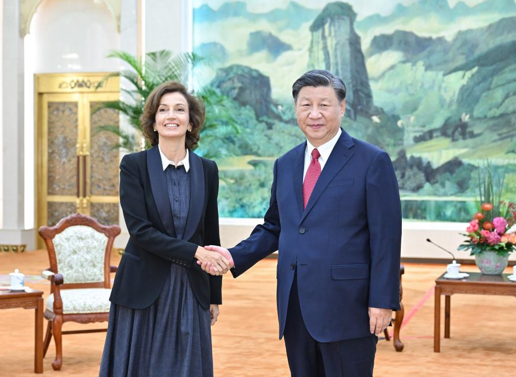 Chinese President Xi meets UNESCO Director-General Audrey Azoulay