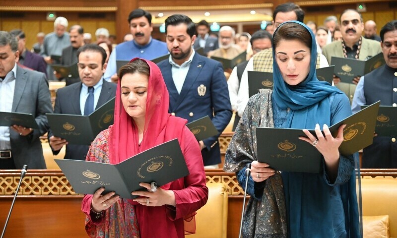 New Punjab MPAs sworn in at maiden session amid protest, delay