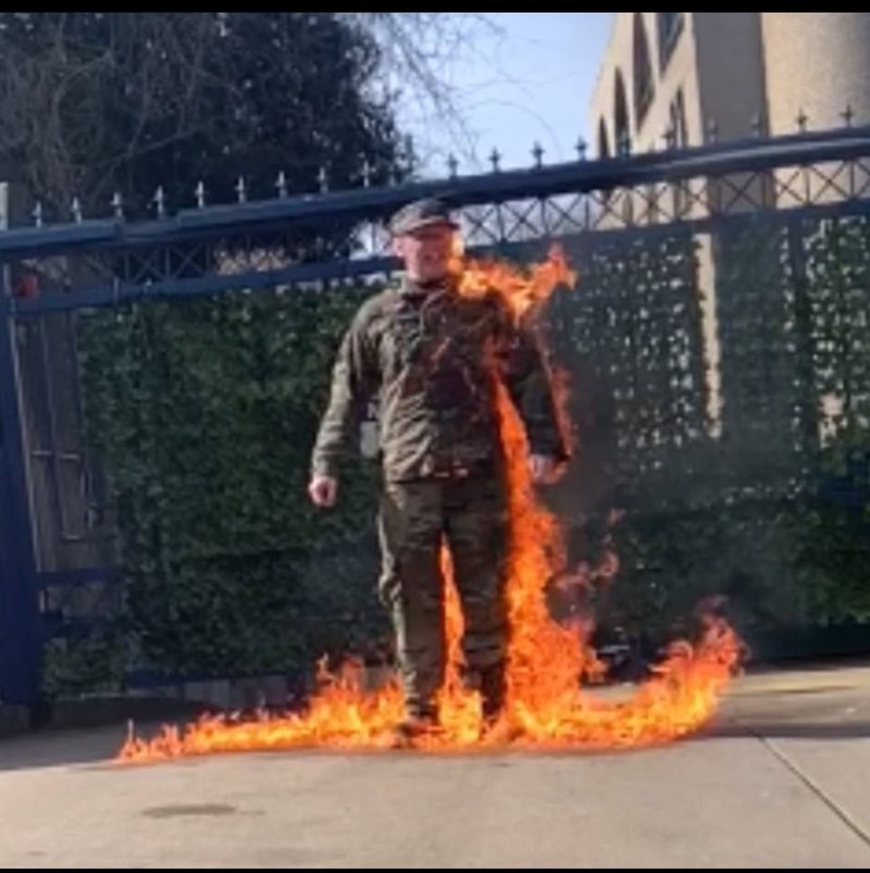 US airman dies after setting himself on fire outside Israeli embassy in protest over Gaza conflict