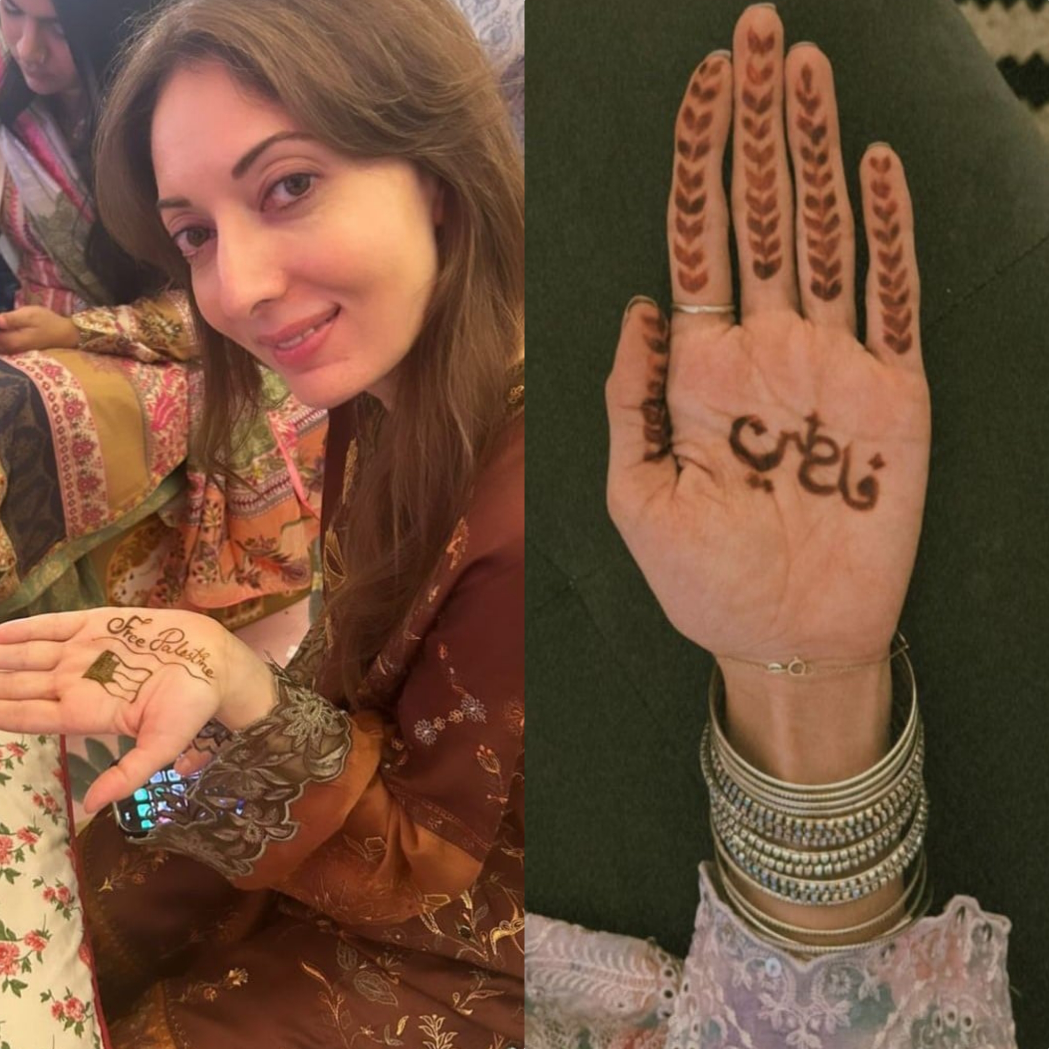 Sharmila Faruqui, Syra Yousaf show solidarity with Palestine through their henna designs