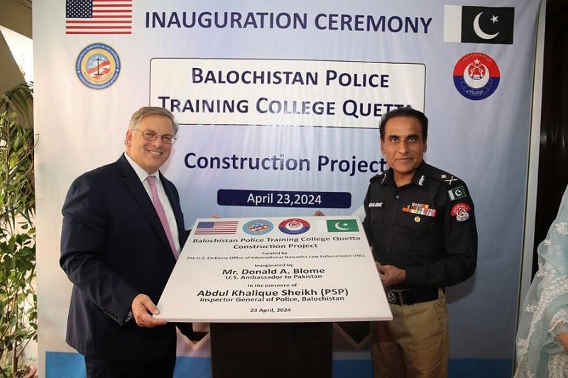 US diplomat inaugurates Police Training College in Balochistan