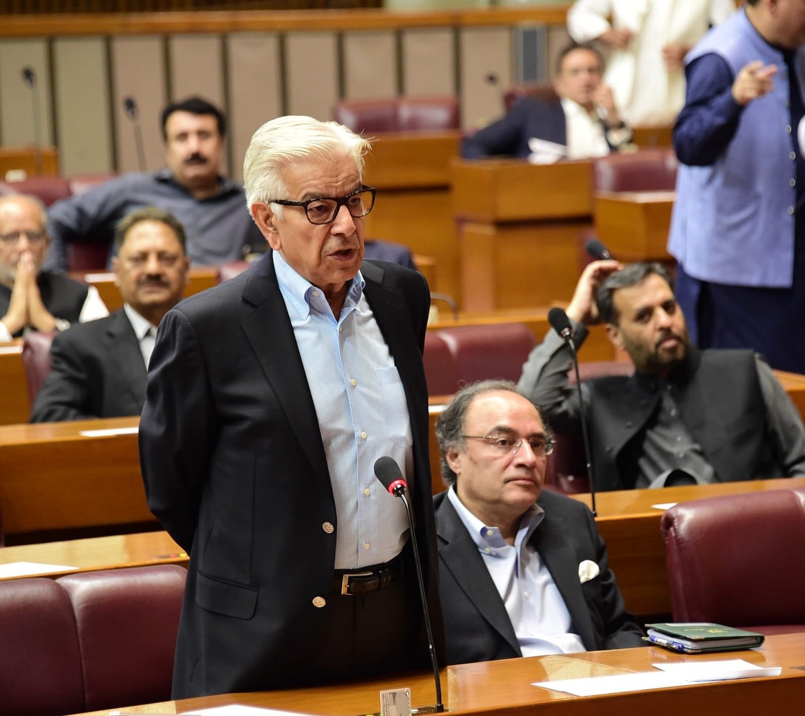 Kh Asif accuses PTI of ‘siding’ with terrorists against army