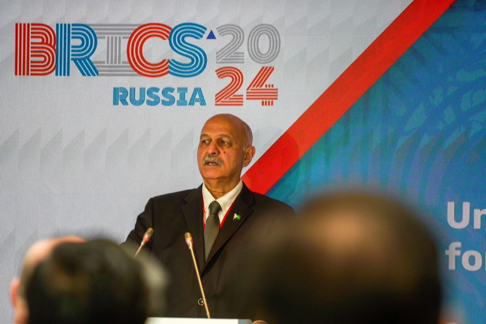 Mushahid Hussain speaks at BRICS forum in Russia, denounces western double standards