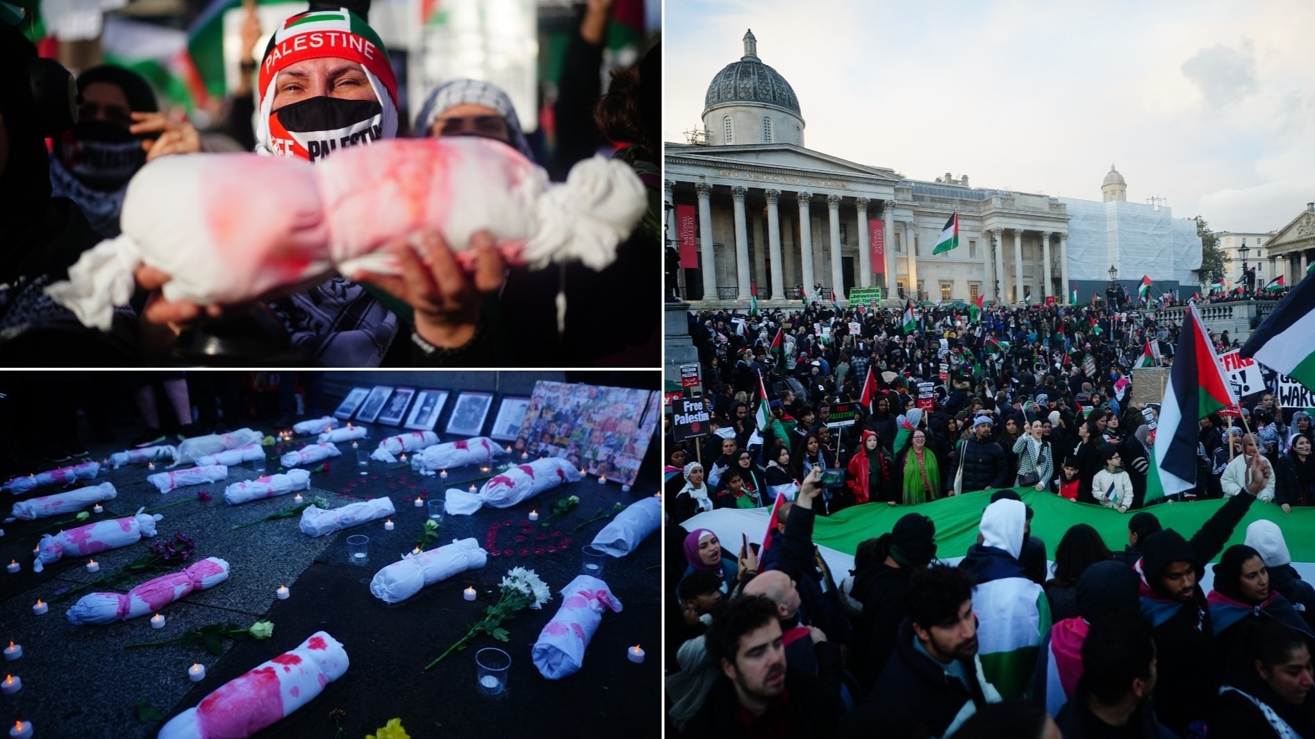 Unique protest in Turkey: Demonstrators lay symbolic bodies to highlight Gaza child killings