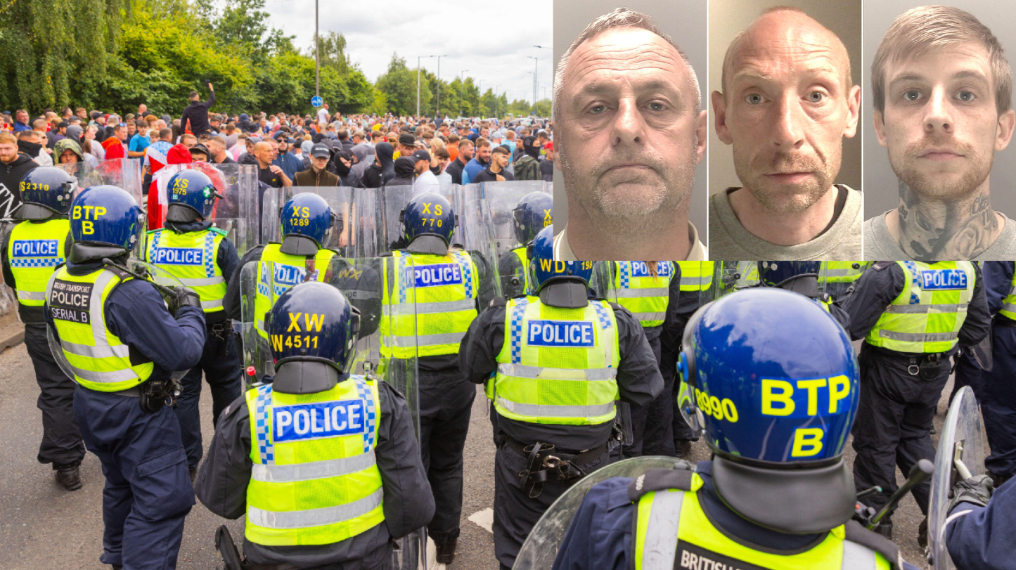 First set of convictions for rioting delivered as three men are jailed in the UK