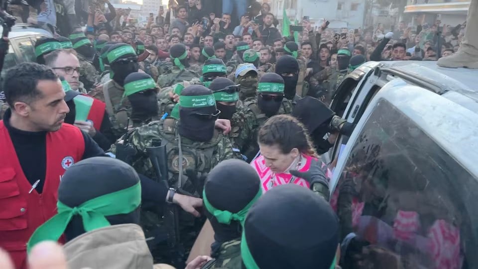 Guns go silent as first three Israeli hostages freed by Hamas under Gaza truce
