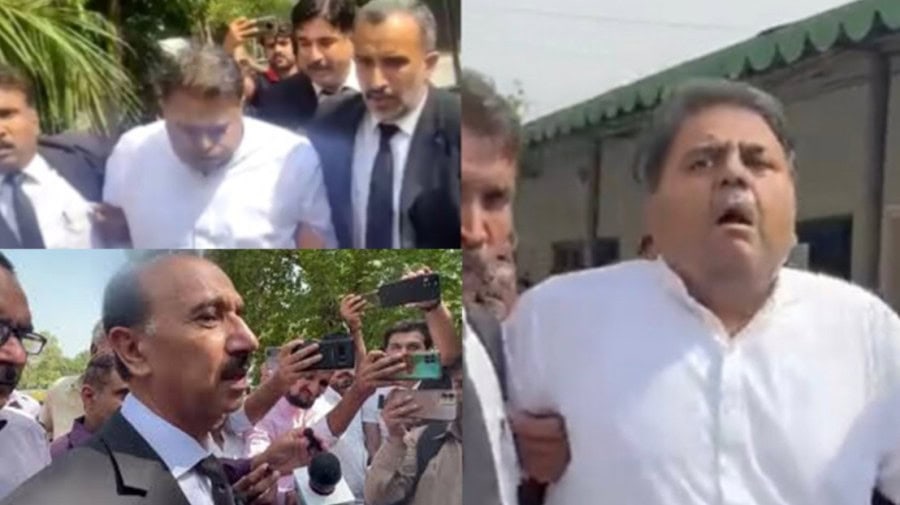 Fawad Chaudhry strikes again, slaps PTI’s Shoaib Shaheen outside Adiala Jail