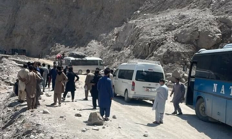 Heavy rains trigger consecutive landslides at KKH, highway blocked at Tatta Pani