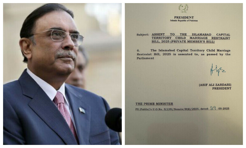 President Zardari signs bill to curb child marriages in capital, marks reform milestone