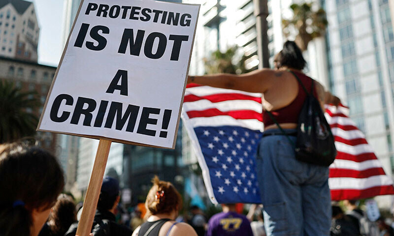 Trump says Los Angeles ‘safe and sound’ for two nights after protests