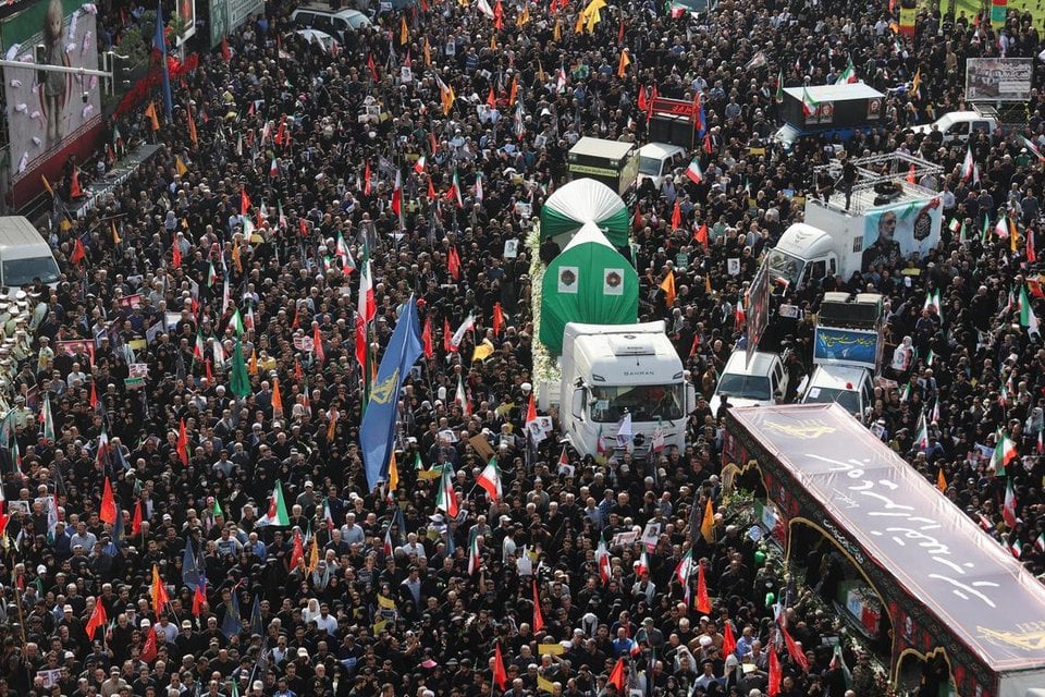 Iran holds state funeral for slain top brass in 12-day war with Israel