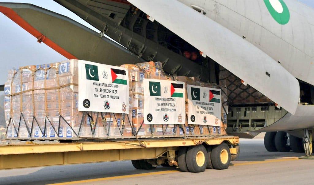 Pakistan’s 100-tonne aid shipment for Palestinians departs