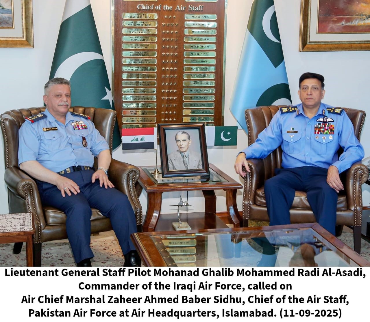 PAF chief, Iraqi counterpart vow deeper defence, training partnership