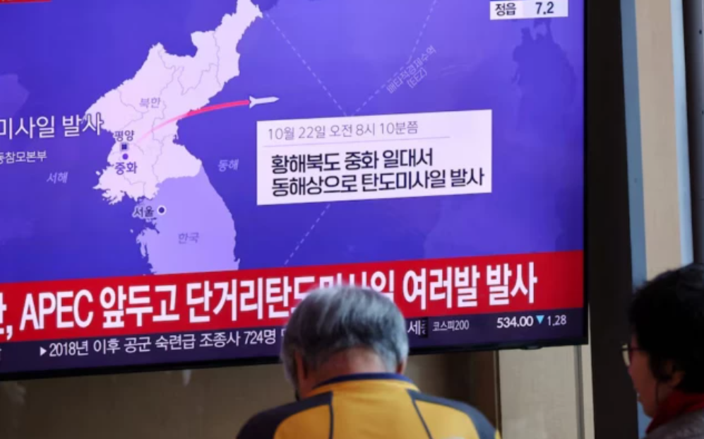 North Korea launches ballistic missiles ahead of Trump’s Asia visit